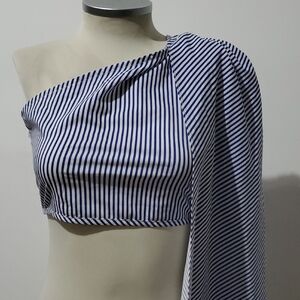 Bnwt Style Mafia Striped One-Shoulder Top